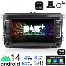 Adatto per Volkswagen 7 pollici 8core Android 14GPS sistema di navigazione per auto BT carplay HD grande schermo immagine di retromarcia autoradio 4 + 6
