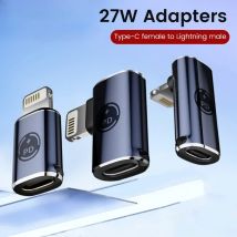 Elbow 90 Degree USB Type C To Lightning Adapter PD 27W Lightning Male To USB C Lightning Adapter for Iphone Ipad Connector