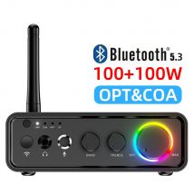 Mini TPA3116D2 Bluetooth 5.3 Class D Power Amplifier 2.0 Audio Amplifier 100Wx2 200W with Microphone Optical Coaxial Input