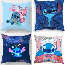 Anime Figur Disney Stitch doppelseitigen Druck Kissen bezug Kawaii Stich Kissen Kissen bezug Kinderzimmer Innendekoration Geschenke