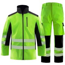 Winter Fleece Arbeits schutz Arbeits kleidung Hi Vis Workwear Jacke und Hose Set gut sichtbare Kleidung für Männer
