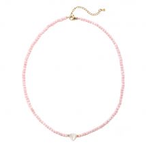 Zmzy einzigartige koreanische Stil Mädchen rosa Muschel Halsreif kleine Perlen Kette natürliche Muschel Herz Anhänger Halskette Schmuck
