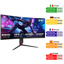 Monitor KTC 34-calowy Ultrawide, 165Hz WQHD 3440X1440 Zakrzywiony Monitor Gamingowy, Monitor PC 1500R, HDR, FreeSync i G-Sync HDMI H34S18S