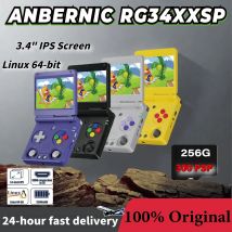 ANBERNIC RG34XXSP Flip Handheld Console Video Game Consoles 3.4'' IPS Screen Linux 64-bit H700 Supports 5G WIFI  256G PSP Games