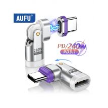 AUFU 16pin 240W Magnetic USB C OTG Adapter Fast Charging Magnet Type C Male To Female Converter For iPhone 16 15 Macbook Laptop