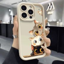 Watercolor Kittens Curious Mouse Shockproof Phone Case for Xiaomi Redmi Note 14 13 12 11 10 9 8 7 Pro Anti-Slip Soft TPU Cover