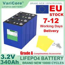 Akumulator LiFePO4 3.2V 340Ah Litowo-żelazowo-fosforanowy do ładowania, do 12V 24V 36V 48V, podróżny, solarny, do kamperów, wózków golfowych, jachtów, bez podatku.