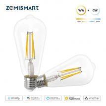 2 4 6 pcs Materie WiFi LED Filament Licht CCT Glühbirne E27 St64 7W Alexa Google Home Smart things Homekit 220V Zemi smart Wolfram Lampe