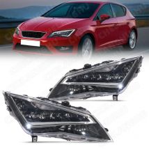 Reflektor LED do Seat Leon FR 2013 2014 2015 2016 Przedni Kierunkowskaz Lampa Przednia Światła DRL Akcesoria Samochodowe 5F1941007B 5F1941008B
