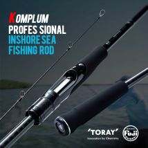 CYLIUS KOMPLUM Canna da pesca per spigola costera 40T Carbonio ultraleggero Fuji O + A Anello 2 sezioni Canna da spinning per acqua salata Canna da pesce calamari