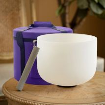 Hye-eun 10 Zoll Chakra Mattierte Quarz-Kristall-Klangschale mit Tragetasche 432Hz/440Hz CDEFGAB Note für Klangtherapie und Konzentrationsförderung