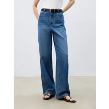 Ziqiao Petite Größe Weiß Gerade Bein Jeans Frauen 2025, Neue Doppel Split Cut Linie Boden Hosen Lange Hosen Büro Dame 25ZQ91151