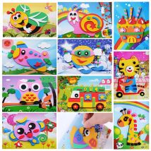 5 sztuk/10 sztuk/partia dzieci DIY 3D pianka EVA naklejki Cartoon zwierząt wiele wzorów style puzzle gra rzemiosło artystyczne wczesne zabawki edukacyjne