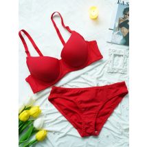 Neue Stil Sexy Bhs Für Frauen Dessous rot Weibliche Push-Up Unterwäsche Vier saison sammlung bh 2-teiliges set B6005
