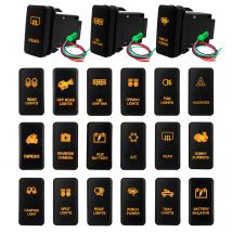 Przycisk LED Bursztynowy 12V Samochodowy Włącznik Wyciągarki Klimatyzacji ON OFF Do Toyota 4Runner Tacoma Land Cruiser Reiz Hilux Prado FJ Cruiser