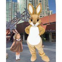 Adults Plush Brown Easter Bunny Mascot Costume Advertising Foam Stage Performance Accessories Halloween Christmas Rabbit Outfits