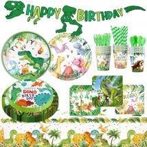 Dinosaur Birthday Disposable Tableware Plates Cups Napkins Tablecloth Kids Birthday Party Baby Shower Decoration Supplies
