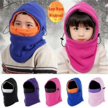 1pc Thermische Hals Warme Volle Gesicht Ski Maske Kapuze Kappe Kinder Winter Fleece Balaclava Hut Jungen Mädchen Kinder Kappe