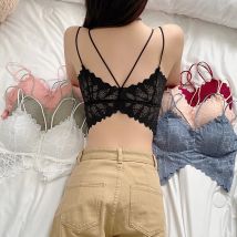 Reggiseno a V profondo da donna Bralette di pizzo Lingerie Sexy intimo da donna reggiseno Push-Up reggiseno senza fili femminile a forma di V intimo