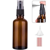 1 Stück 5 ml-100 ml leere bernsteinfarbene kleine Glassprühflaschen mit feinem Nebel für ätherische Öle, Parfüm-Reinigungslösungen