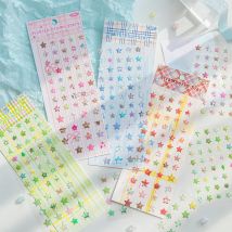 4 Designs Candy Star Series Lovely Five Point Star Theme Resin Stickers for Scrapbooking DIY Frame Collage Decoration
