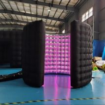 Aufblasbare RGB LED 360 Photo Booth Gehäuse Wand mit 24 Stück LED-Lichtröhre Photo Booth Hintergrund für Hochzeit, Veranstaltung