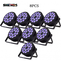 SHEHDS 8PCS Aluminium Legierung LED Flache Par 18x12W RGBW/18x18W RGBWA + UV LED Beleuchtung DMX512