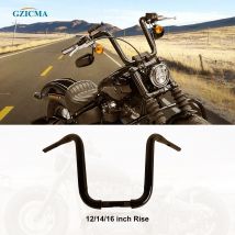 GZICMA Ape Hanger Lenker 1,5" Durchmesser 1" Klemme glänzend schwarz für Harley Sportster XL883 XL1200 Softail Road King
