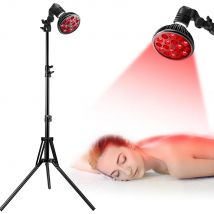 E27 LED rojo 54W lámpara de terapia de luz 660nm y 850nm bombilla infrarroja para el cuidado de la piel alivio del dolor 360 °   Ajustable