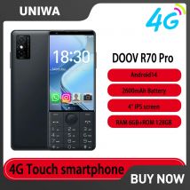 DOOV R70 Pro 4G Touch Keyboard Google Smartphones 4 " IPS 6GB+128GB Android14 16mp 2600mAh Whatsapp Multi Language Mobile Phone