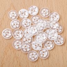 30/50/100Pcs Resin Buttons Flower Hand Sewing Buttons Craft Buttons for Sewing DIY Crafts Clothes Cuff Shirt Collar Decor 14MM