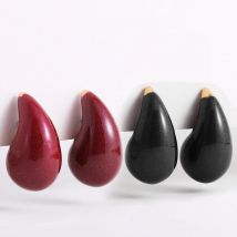 Maillard Französisch Emaille Farben Glitzer Wasser Tropfen Post Ohrringe für Frauen Dame funkelnden klobigen glatten Tropfen Ohr Piercing Geschenk