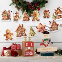 1 Satz Weihnachten Lebkuchen mann Papier Banner Vintage hängende Banner für frohe Weihnachten Party Wand dekorationen Noel Geschenke Lieferungen