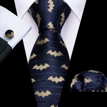Designer-Krawatte mit Golddruck für Herren, hochwertige Einstecktücher- und Manschettenknöpfe-Sets, Party- und Geburtstagsgeschenke, Krawatte 5281