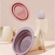 OVW OVW Silikon-Waschschüssel, Make-up-Pinsel, Reinigungsbox, faltbarer Puderquaste