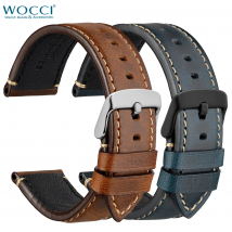 WOCCI Echtes Leder Armband Armband 18mm 20mm 22mm 24mm Business Casual Stil Braun Schwarz Männer armband Ersatz