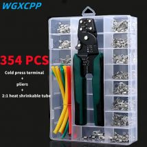 Boxed,Cold Pressed Terminal,U Shaped O Shaped,Crimp Terminal+Pliers+2:1 Heat Shrinkable Tube,Electrical Connector