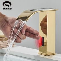 Shinesia Sensor Bad Wasserhahn Deck Montiert Automatische Sensor Wasser Mischer Kran Free Touch Waschbecken Wasserhahn Badezimmer Waschbecken Armaturen
