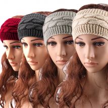 Gestricktes, elastisches, warmes Gehörschutz-Stirnband für Herbst und Winter
