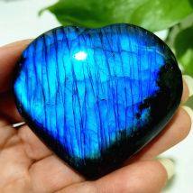 Natürlicher Kristall, blau, gelb, Labrador-Stein, Herz, kraftvolle Energie, Spielen, spirituelle Meditation, Heilung, Feng Shui, Heimdekoration