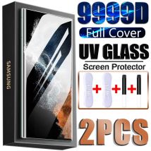2PCS UV Gehärtetes Glas Für Samsung Galaxy S22 S21 S23 Plus Ultra Screen Protector Hinweis 20 Ultra 10 9 8 S10 S9 S20FE S10E S 22 23