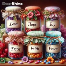 Evershine Diamond Mosaic Bottle Landscape DIY Full Square Round Diamond Painting Flower Suitable For Beginners Handmade Gift