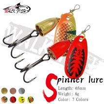 SPAZIERGANG FISCH 1Pcs 8g Spinner Köder Angeln Locken Sinkende Löffel Pailletten Spinner Verbund Drehen Pailletten Kupfer Glocke metall Angeln Getriebe