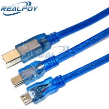 30 cm langes USB-Kabel für Uno R3/Nano/MEGA 2560/Leonardo/Pro micro/DUE Blau, hochwertiges USB/Mini-USB/Micro-USB 0,3 m für Arduino