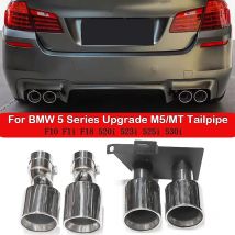Quad-Auspuff für BMW F10 F11 F18 525i 520i 530i 523i 5er-Serie Benzinmodell Upgrade M5 MT Heckstoßstangenschalldämpferspitze Endrohr