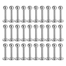 10-100pcs/lot Stainless Steel Labret Lip Bar Rings Stud Tragus Helix Bar Ear Cartilage Piercings Jewelry for Women Men 3mm Ball