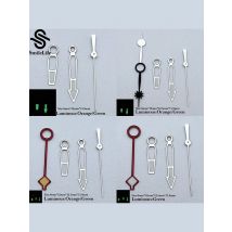 SmileLife NH34 GMT Green/Orange Luminous Watch Hands Silver/Red/Black  Hands