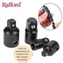 Rafford 4-teiliges Schlagschrauber-Adapter-Set: SAE-Standard – kompatibel mit Ratschen-/Steckdosenverlängerungen, ideal für den Einsatz im Automobilbereich