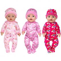 Puppe Pyjamas Schlummertrunk Set 18 Zoll 45 cm süße Regenbogen Muster Wiedergeburt Puppe amerikanische Puppe geboren Puppe für Zubehör Mädchen Spielzeug Geschenk