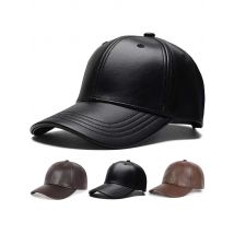 Unisex Solid Men Women Baseball Cap PU Leather Hip Hop Snapback Caps For Men Women Baseball Caps Adjustable Sun Hat trucker hats